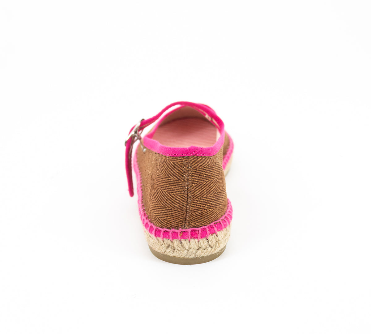 Espadrille Herringbone Chocolate/Fuccia