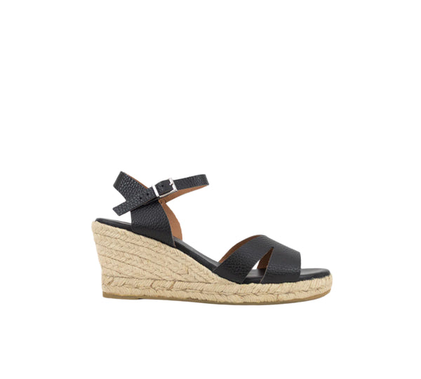 Martell Black V Strap Medium Wedge