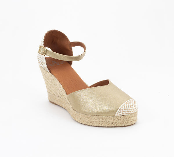 Jimena Gold  High Wedge Strap