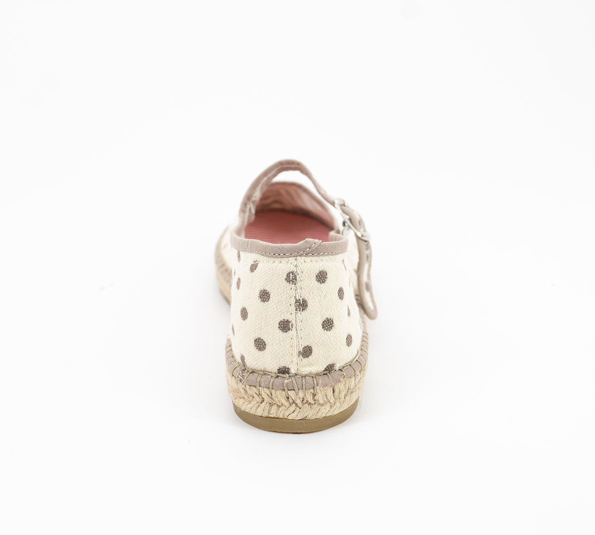 Espadrille Mary Jane Taupe Polka Dots