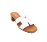 Sorrento White Medium Heel