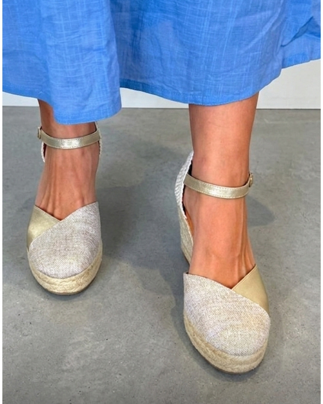 Jimena High Strap Gold-Woven