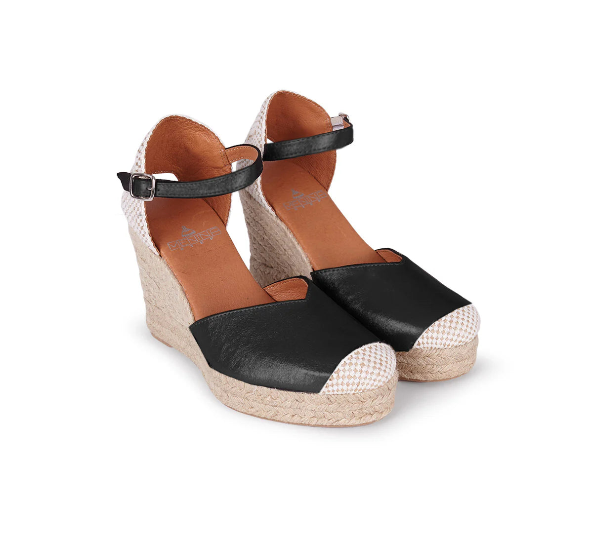 Jimena Metallic Black High Strap