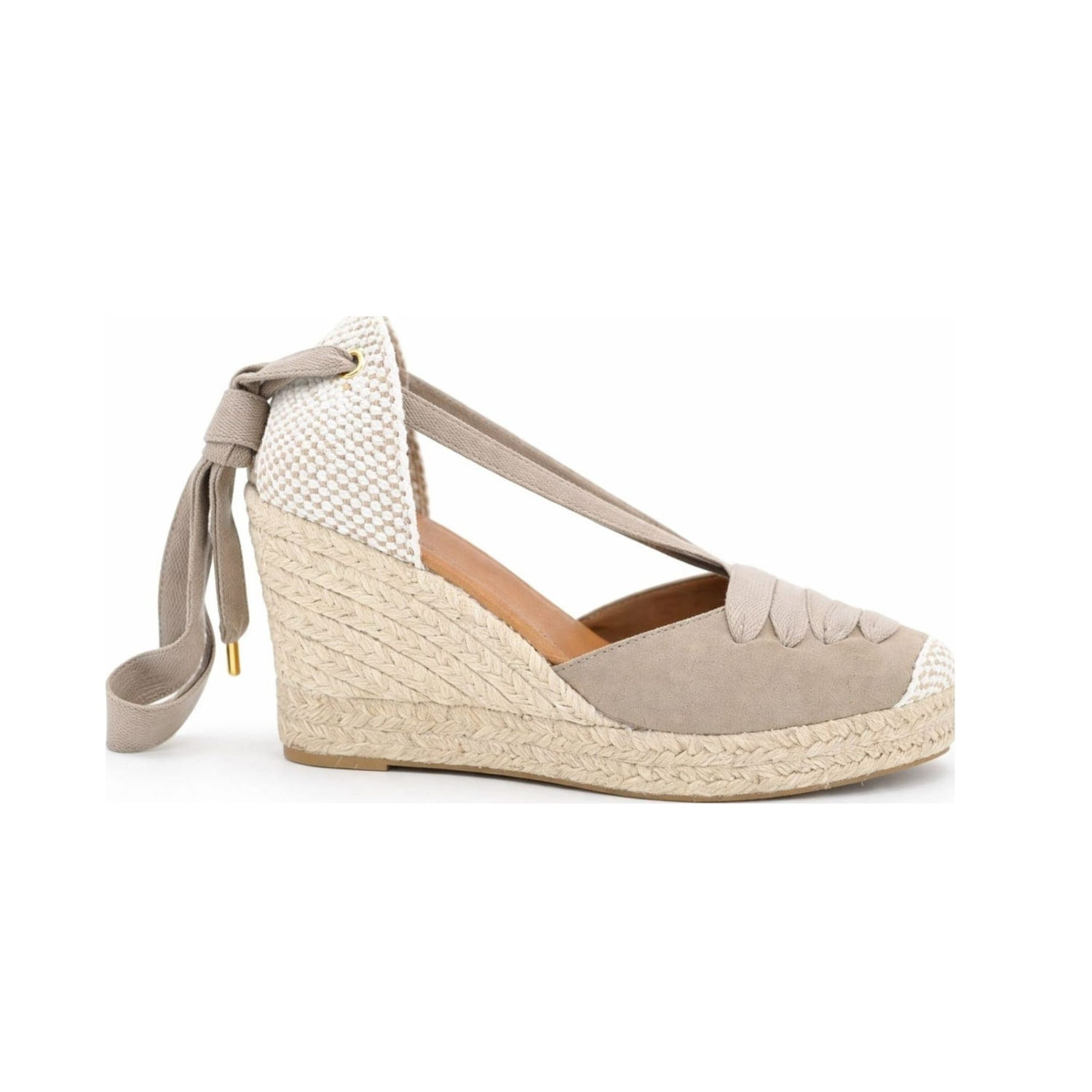 Jimena High Laces Wedges - Taupe