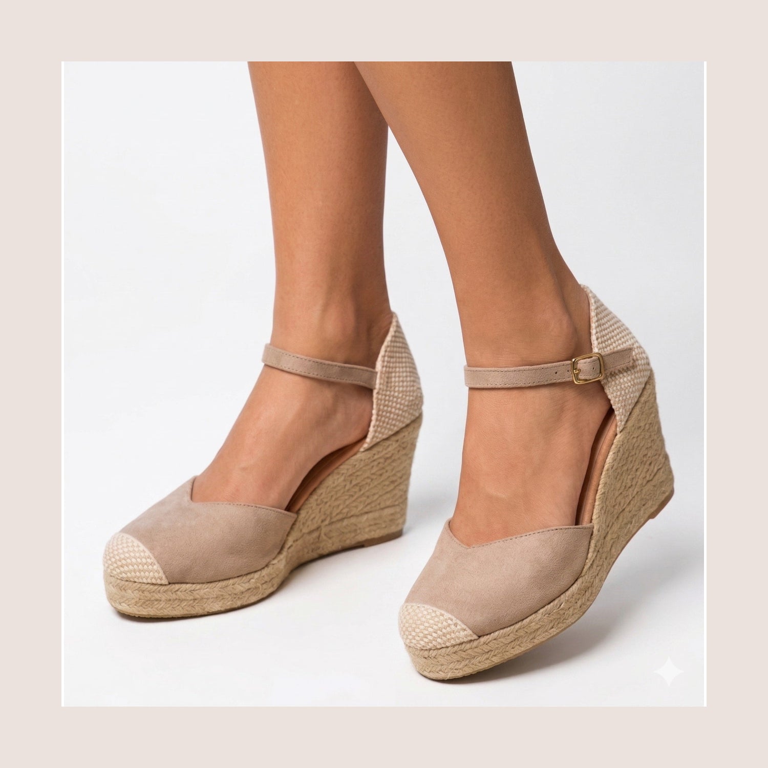 Jimena High Strap Wedges - Taupe