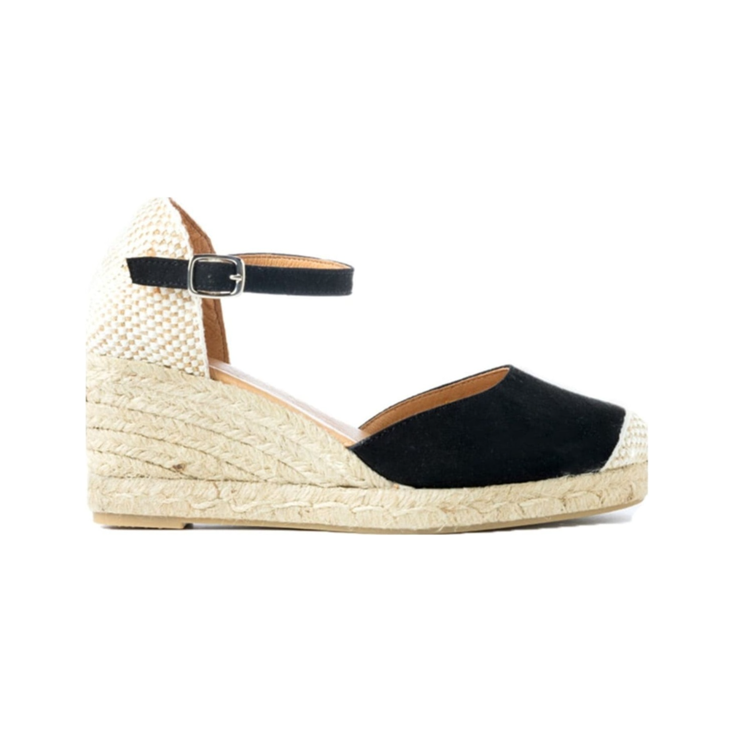 Jimena Medium Strap Wedges - Black