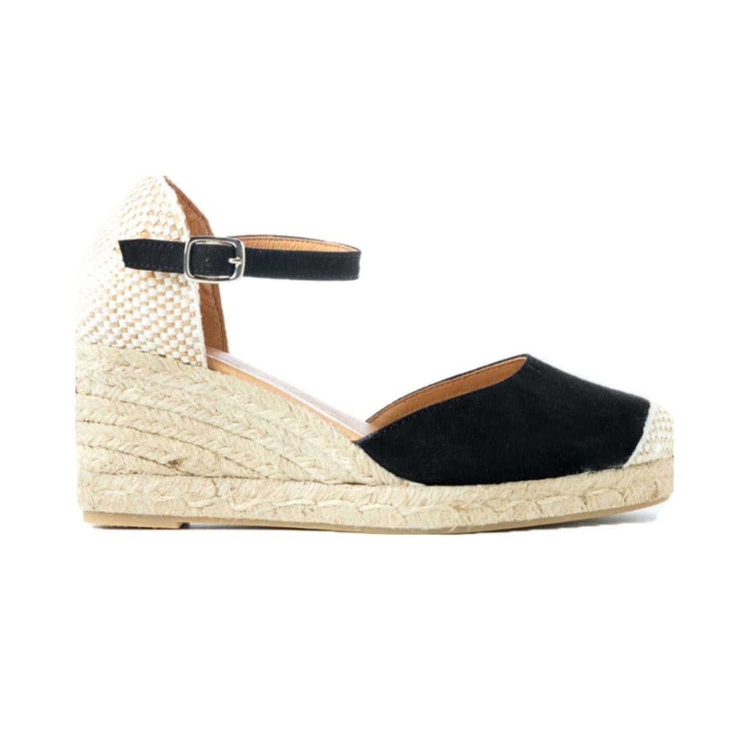 Jimena Medium Strap Wedges - Black