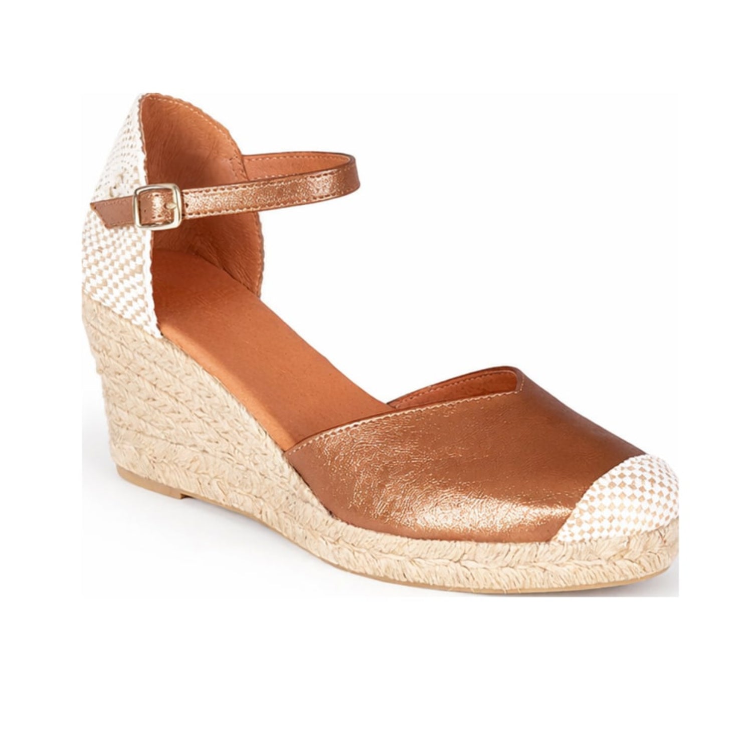 Jimena Mid Strap Wedges - Bronze