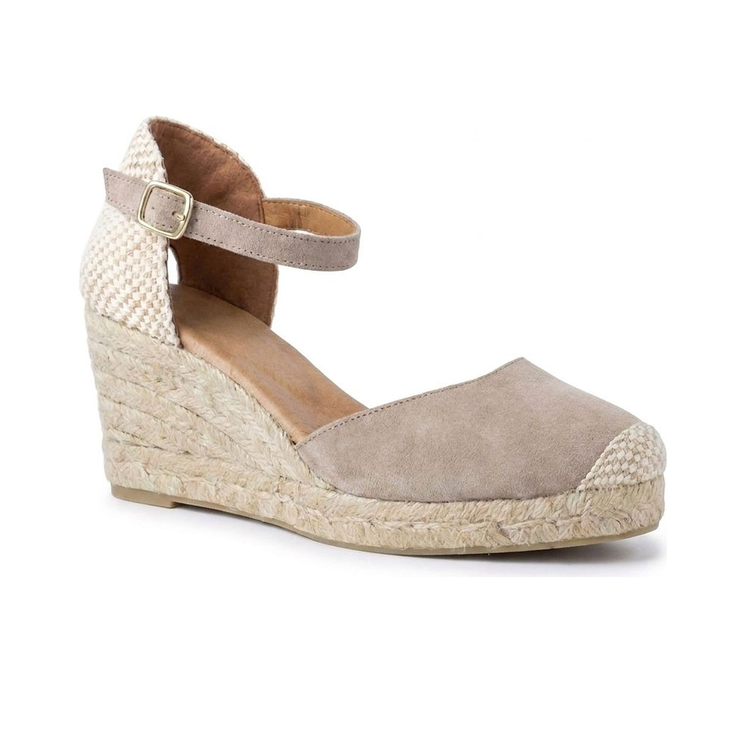 Jimena Medium Strap Wedges - Taupe