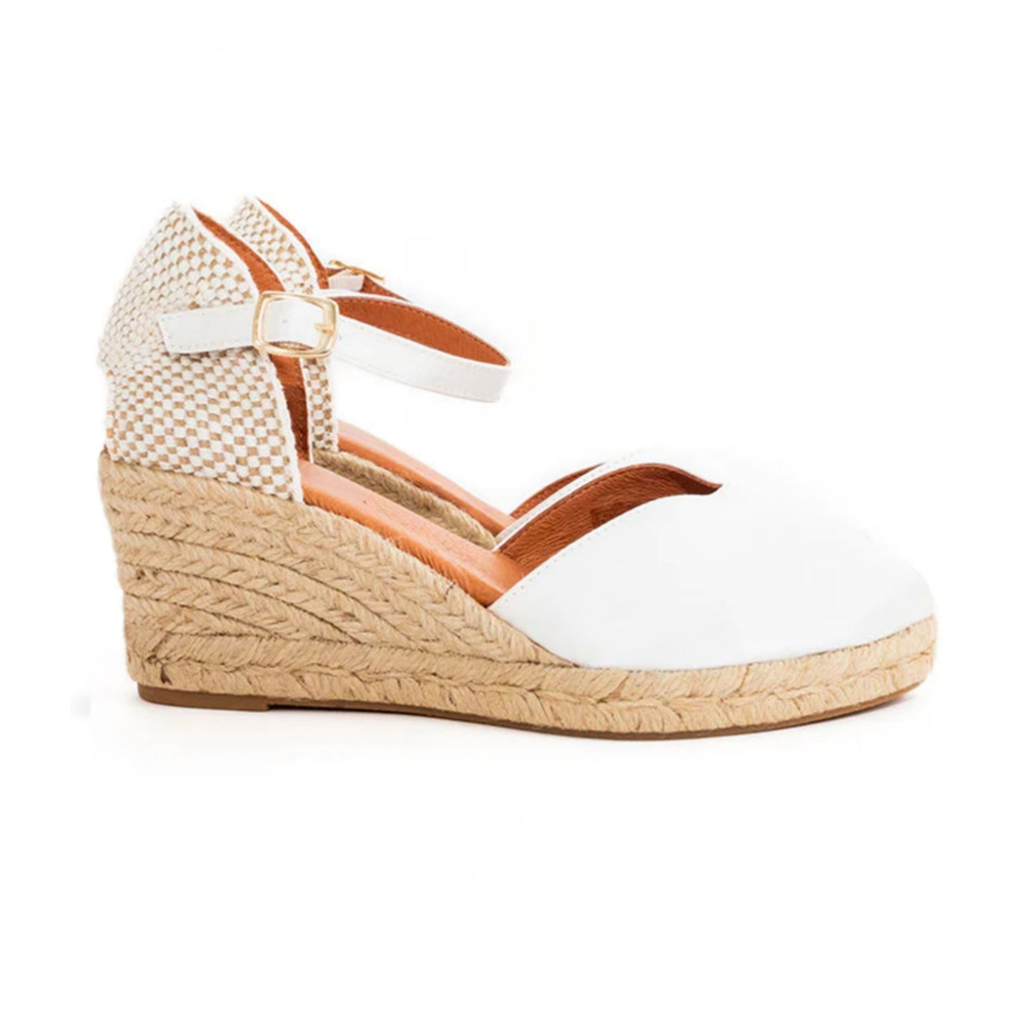 Jimena Medium Strap Wedges - White