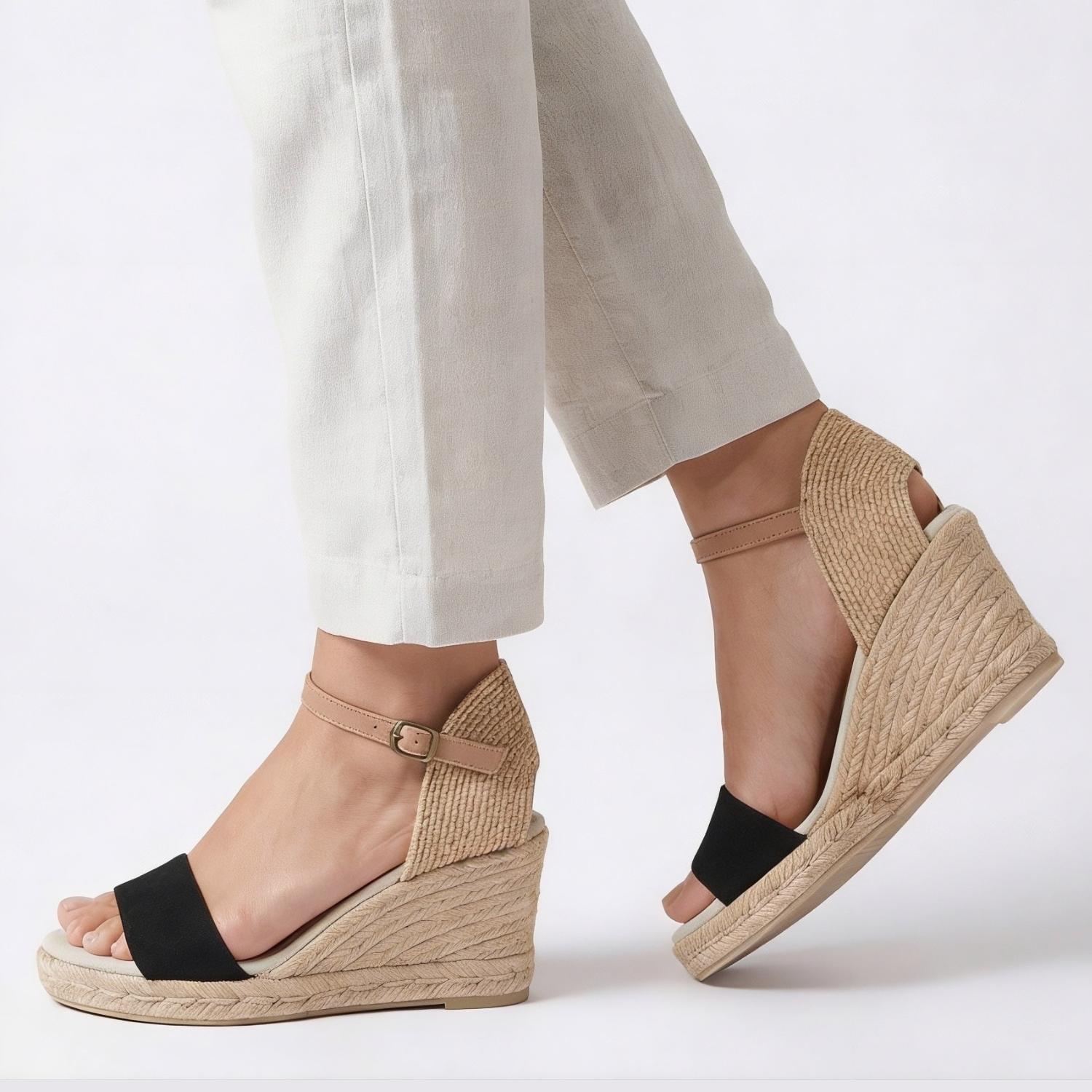 Jimena Single Band Wedges - Black