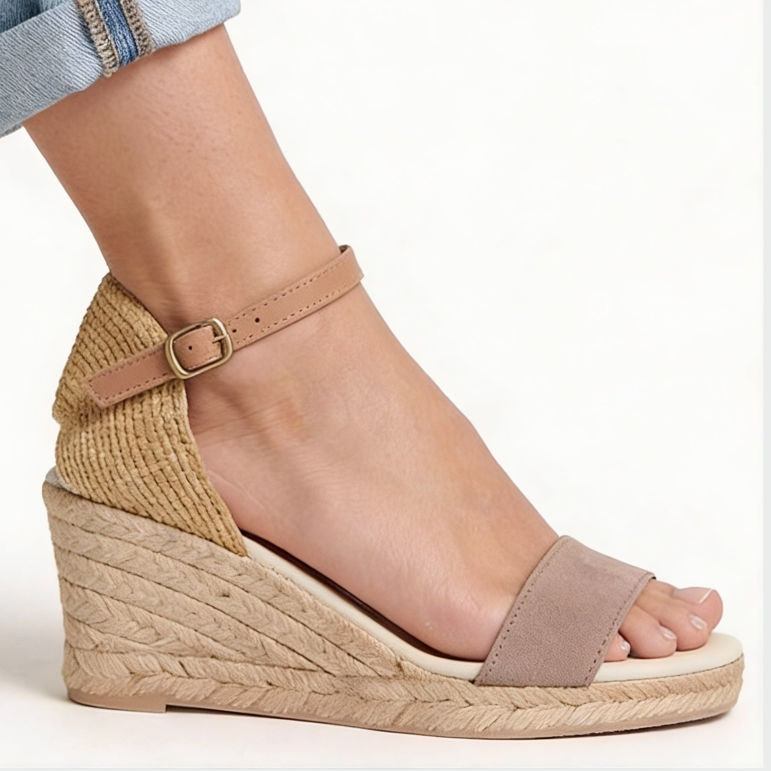Jimena Single Band Wedges - Taupe