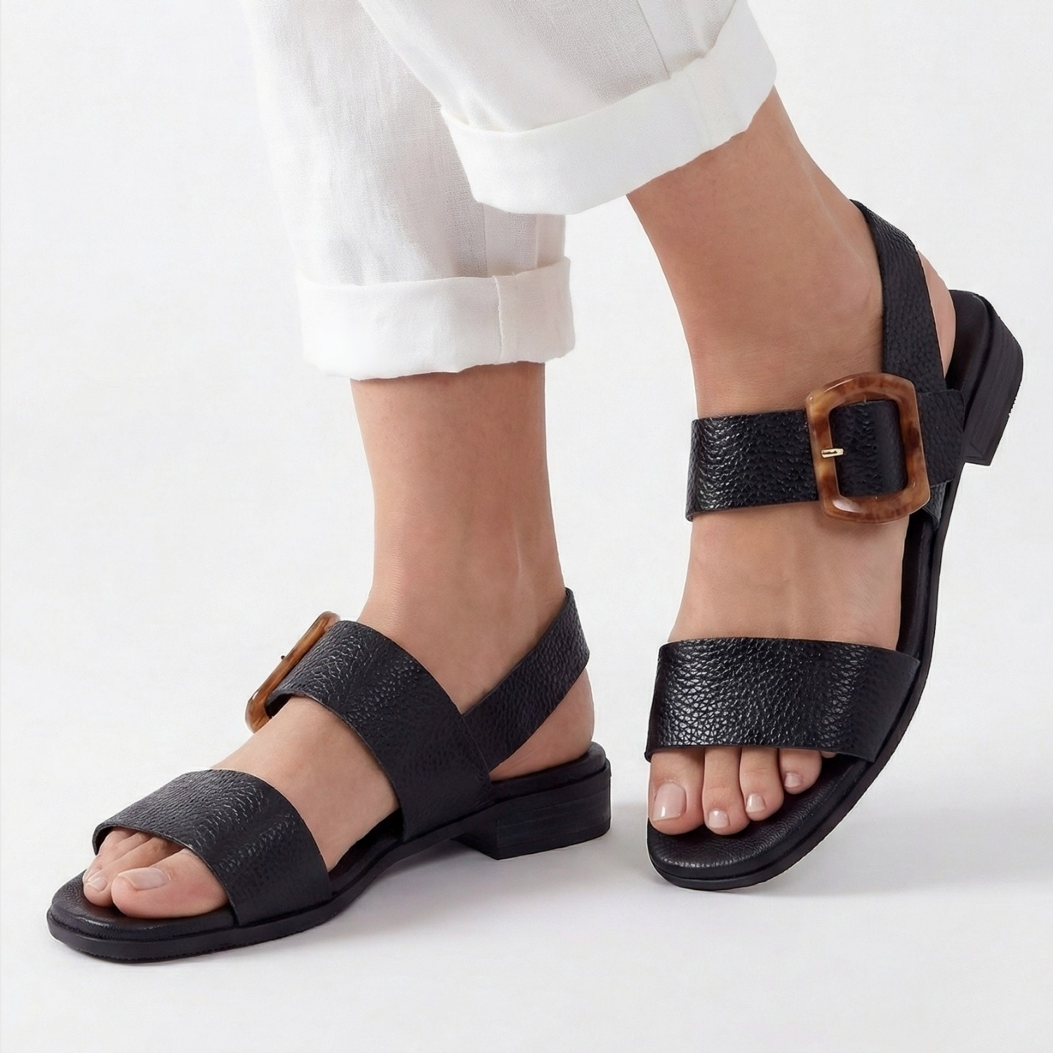 Juliette Sandal - Side Buckle Black