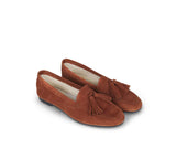 Cardiff Suede Chestnut Loafer With Tassels