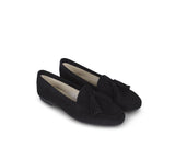 Cardiff Suede Black Loafer With Tassels