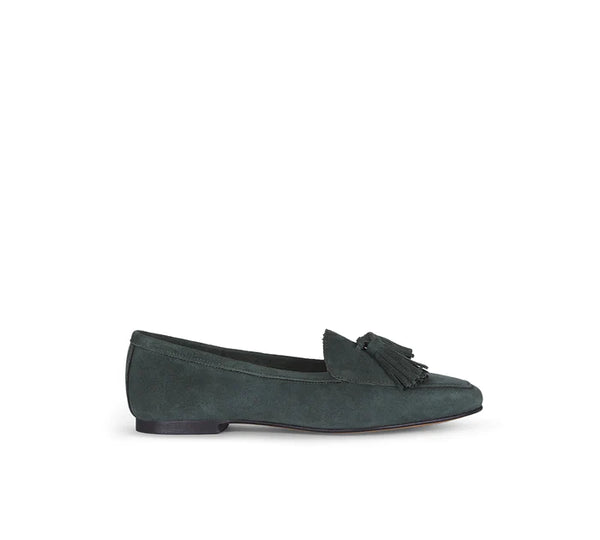 Cardiff Suede Green forest Loafer With Tassels