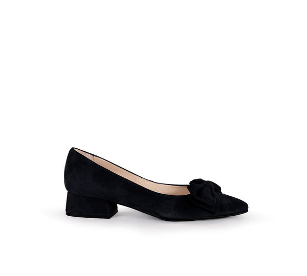 Leonor Black Suede Bow