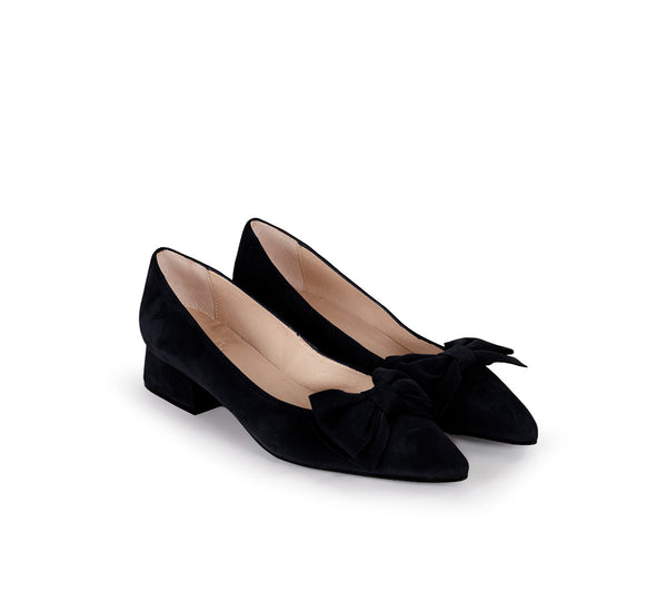 Leonor Black Suede Bow