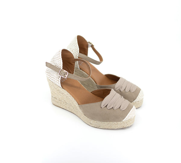 Jimena Camel High Wedge Strap