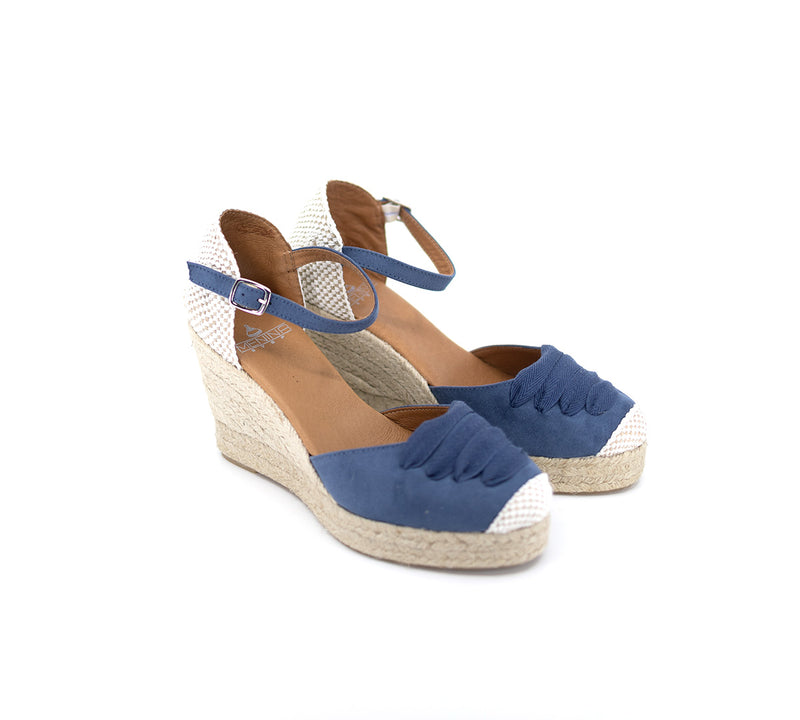 Jimena French Blue High Wedge Strap