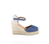 Jimena French Blue High Wedge Strap