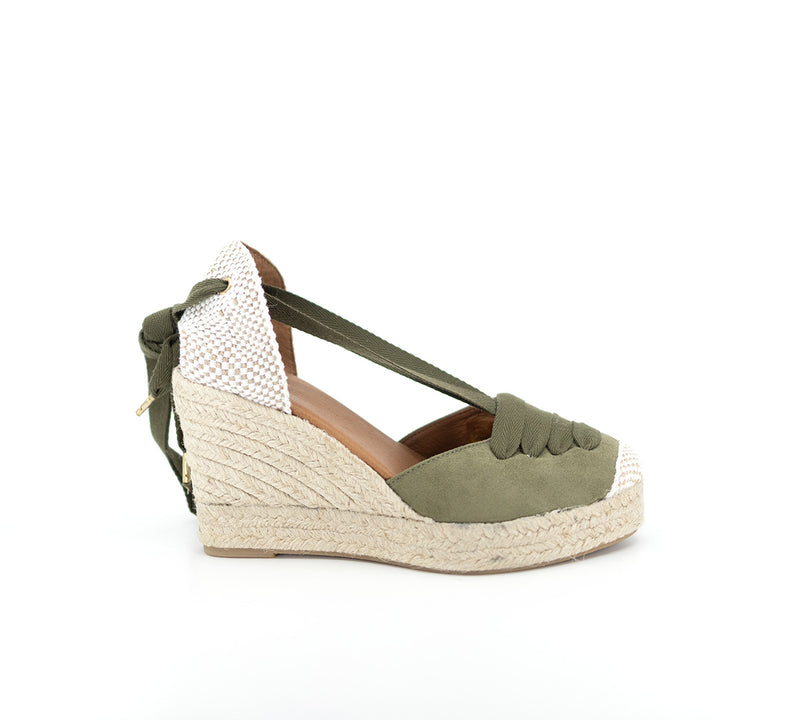 Jimena Olive High Wedge Laces