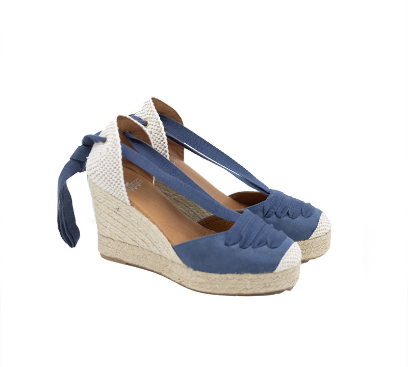 Jimena French Blue High Wedge Laces