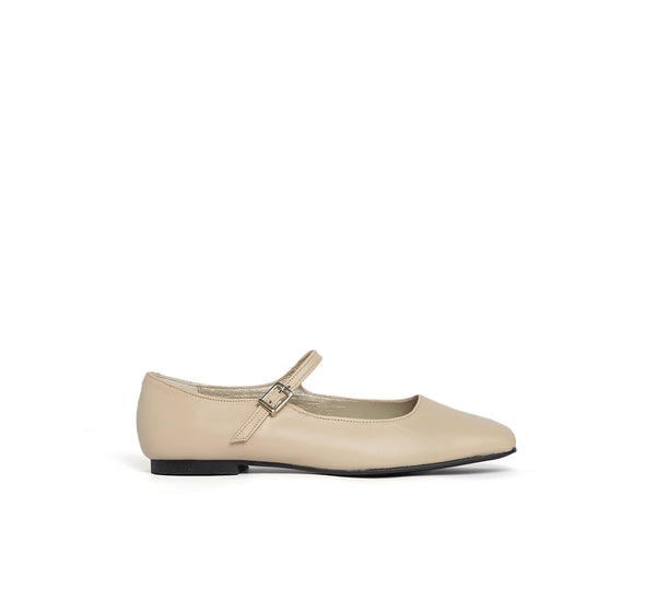 Mary Jane Square Toe Ivory