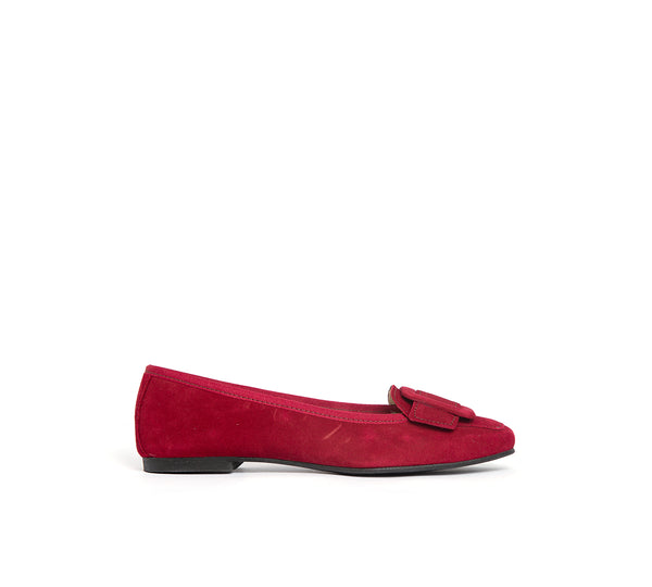 Ana Suede Burgundy Big Buckle