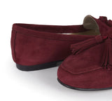 Cardiff Suede Burgundy Loafer With Tassels