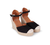Jimena Black High Wedge Strap
