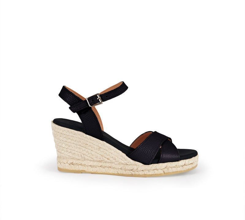 Martell Black Crisscross Medium Wedge