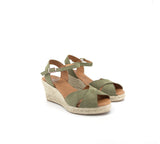 Jimena Olive Crisscross Medium Wedge