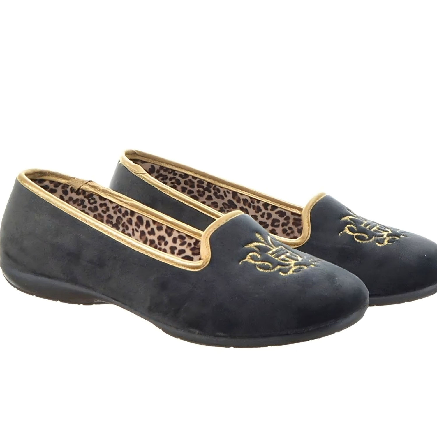 Royal Embroidered Slipper - Dark Gray