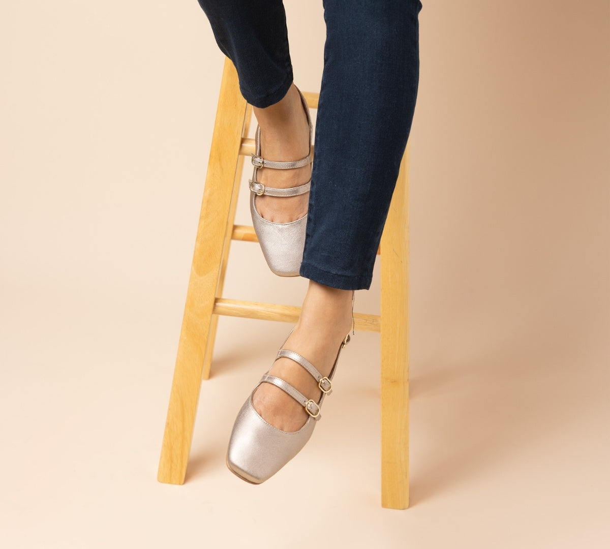 Mary Jane Champagne Double Strap