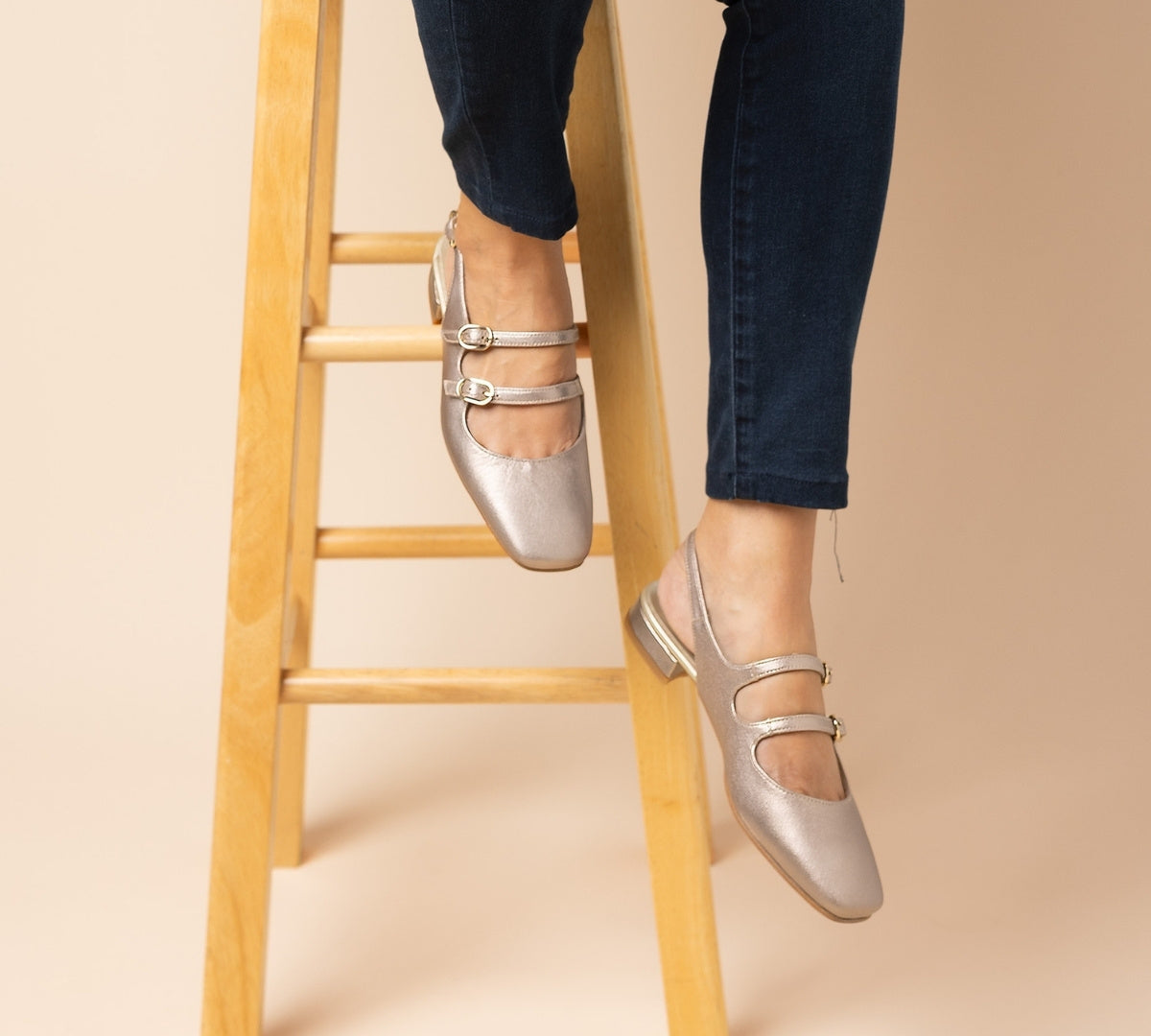 Mary Jane Champagne Double Strap