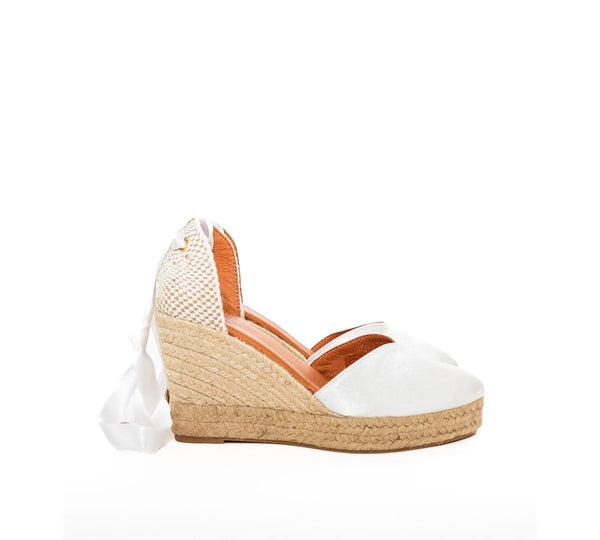 Jimena White High Wedge Laces