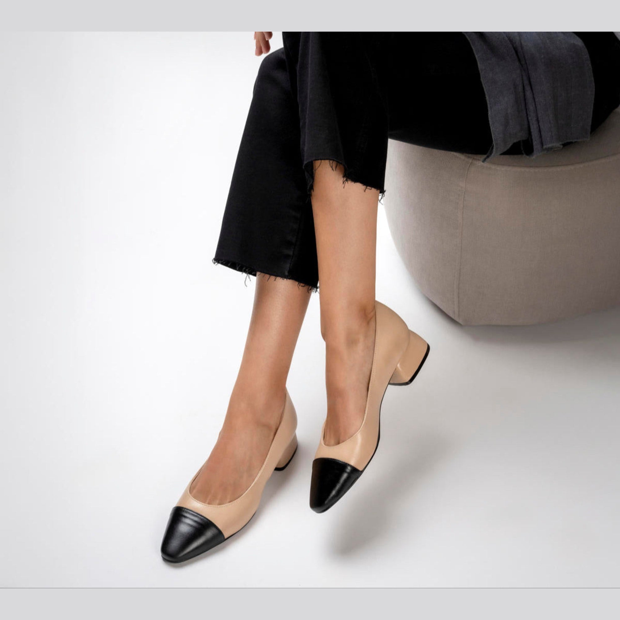 Berta Nude with Black Tip