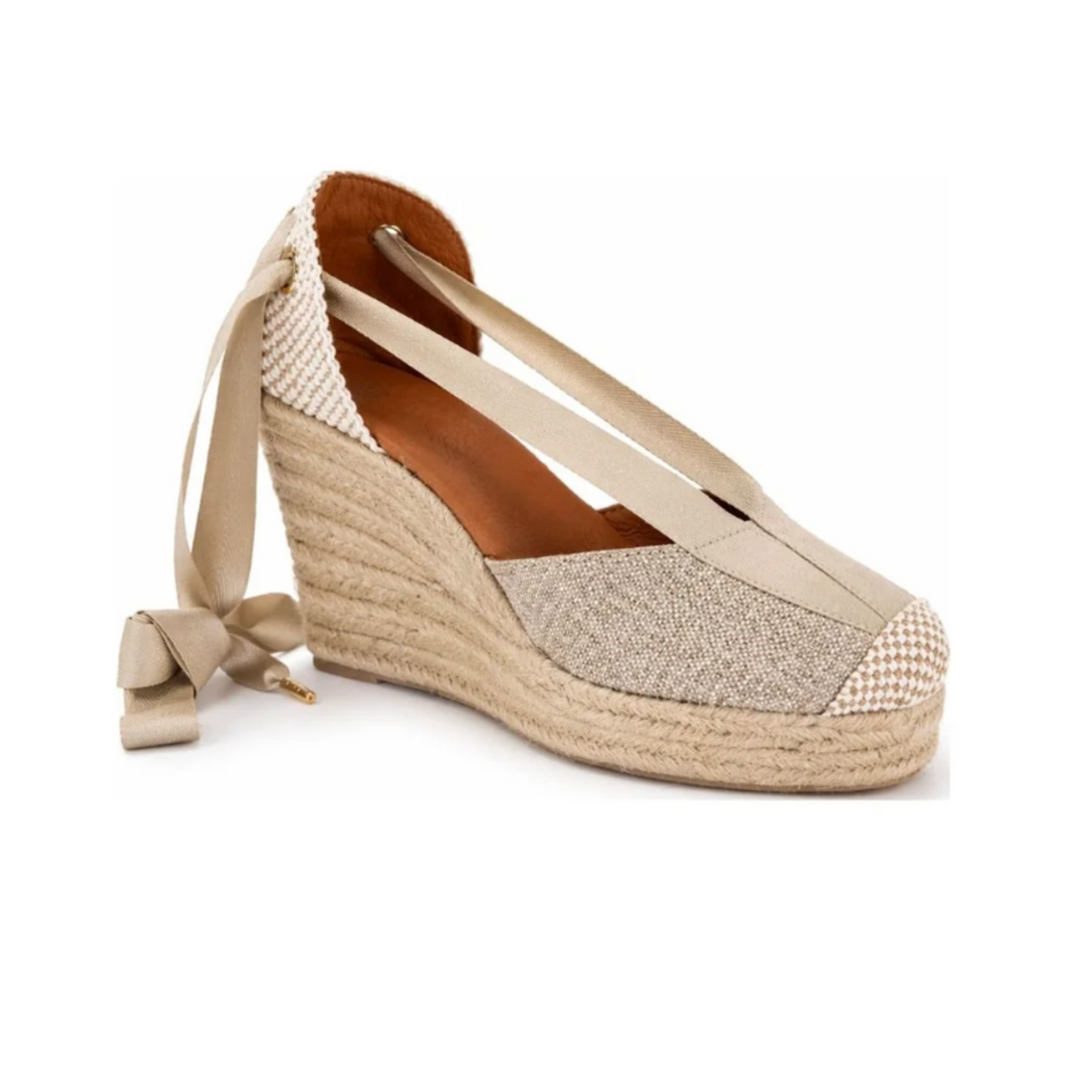 Jimena High Laces Gold Woven Lace-Up