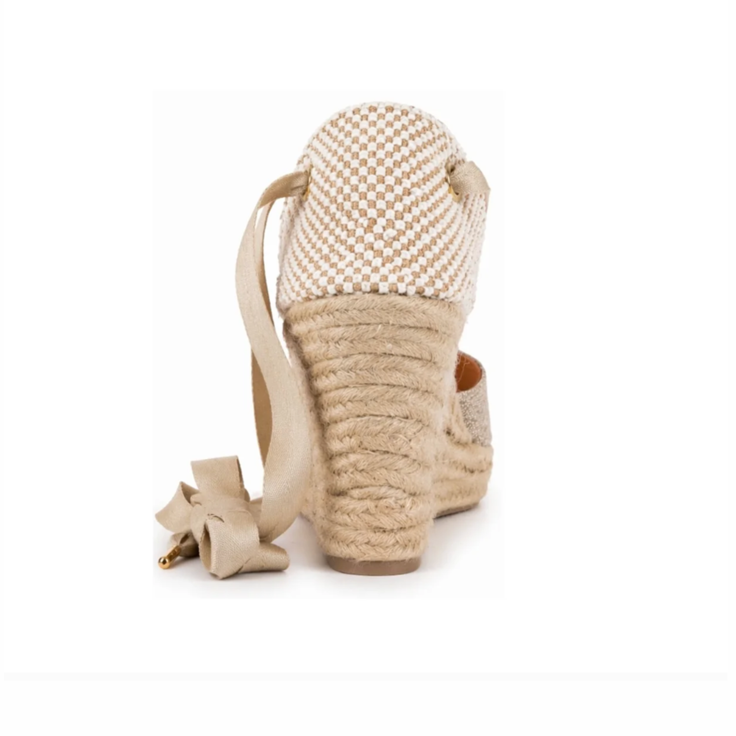 Jimena High Laces Gold Woven Lace-Up