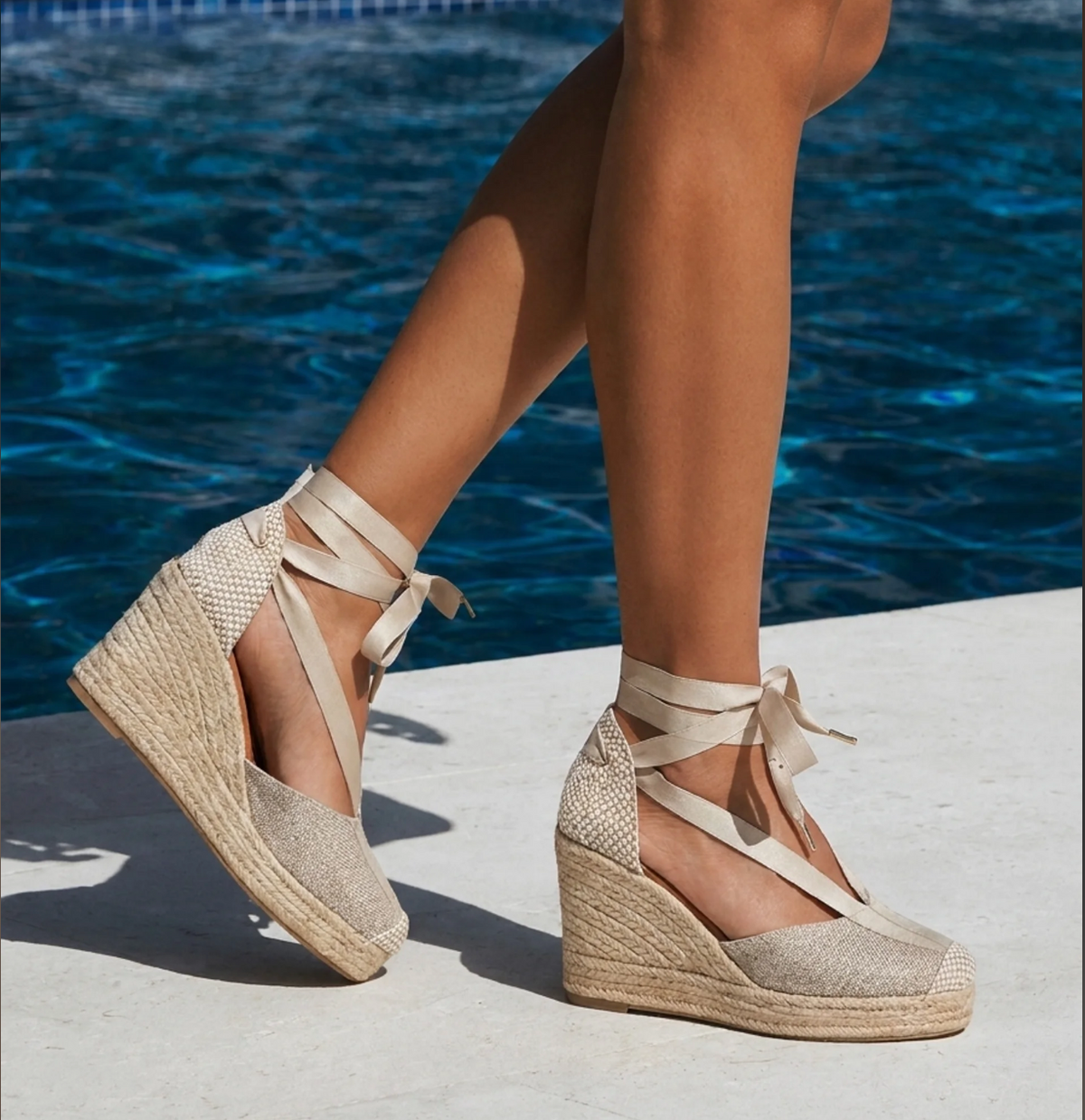 Jimena High Laces Gold Woven Lace-Up