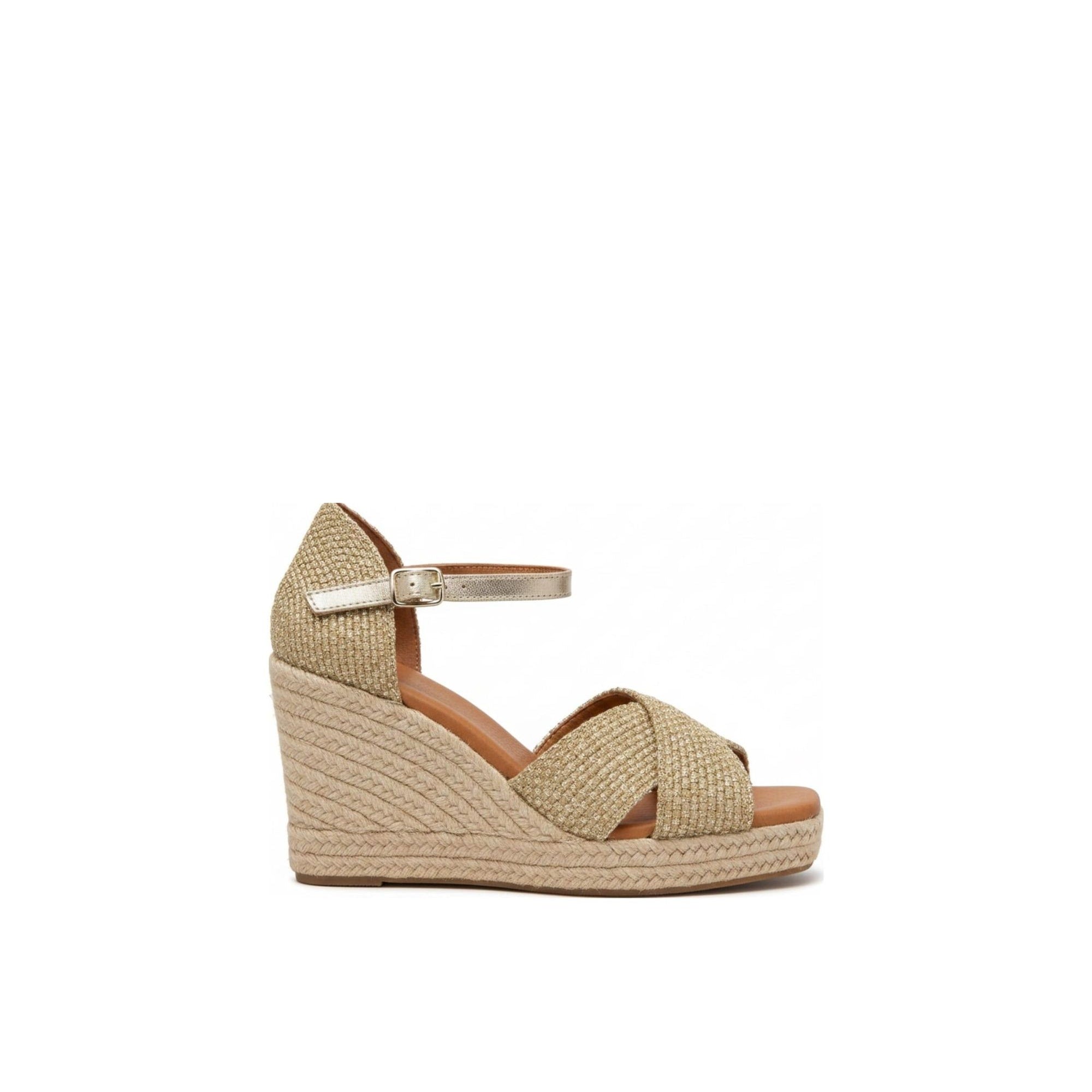 Jimena Mid Double Band Gold-Linen