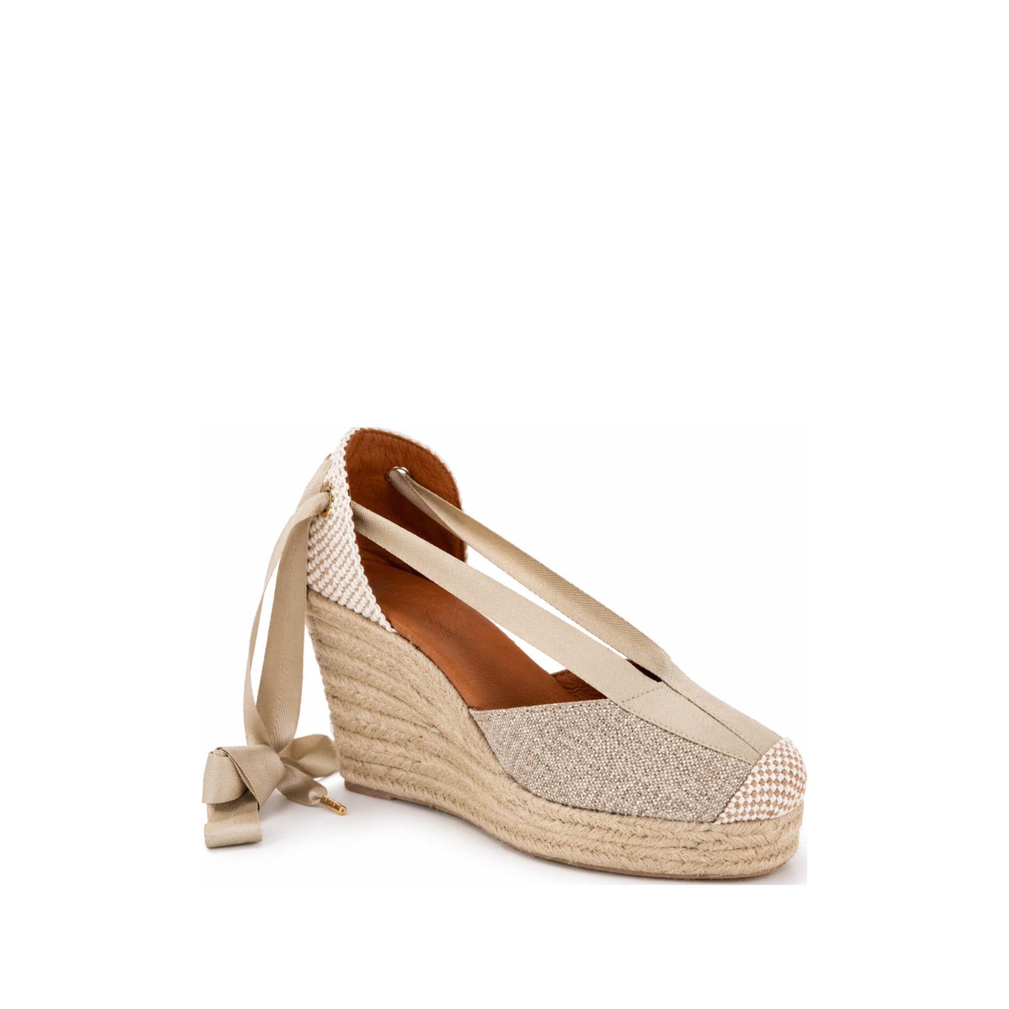 Jimena High Laces Gold Woven Lace-Up
