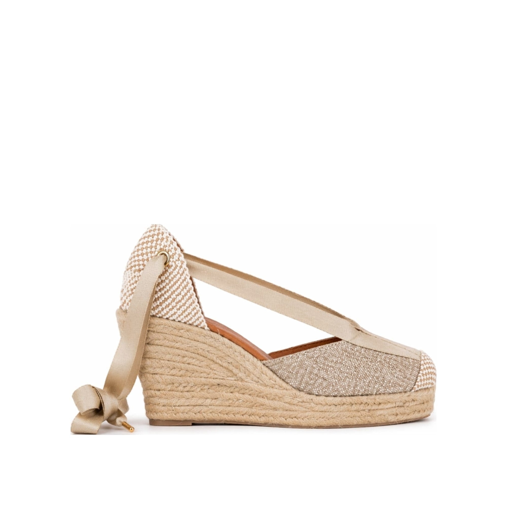 Jimena High Laces Gold Woven Lace-Up