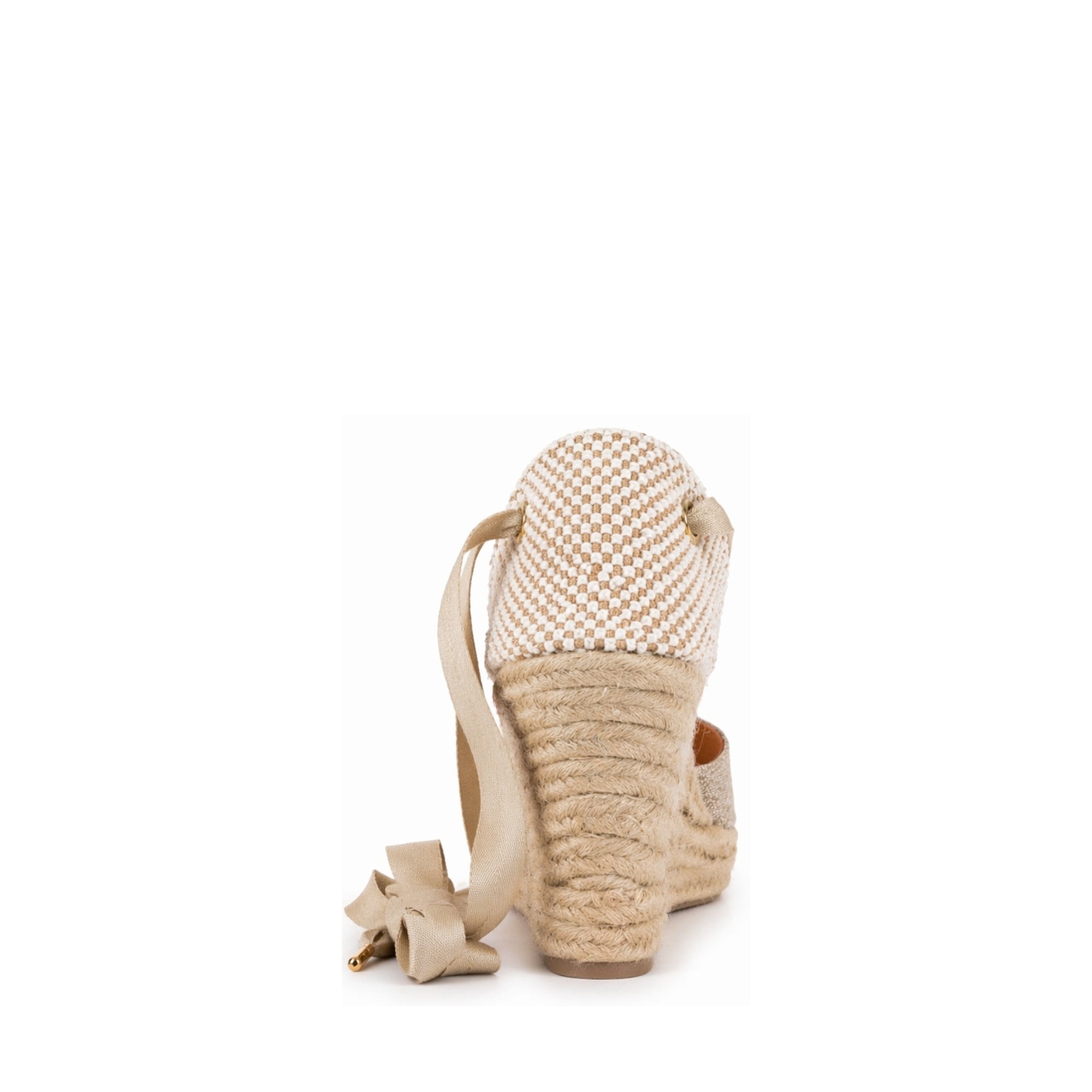 Jimena High Laces Gold Woven Lace-Up