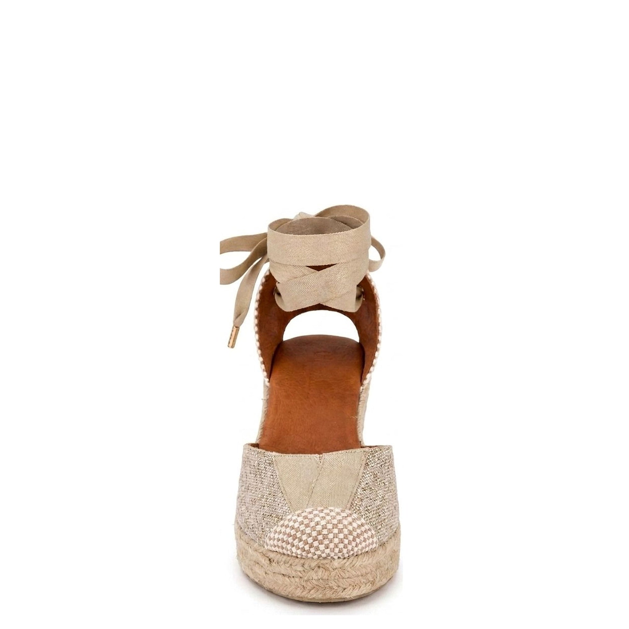 Jimena High Laces Gold Woven Lace-Up