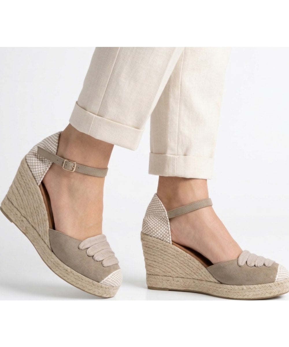 Jimena High Strap Taupe Laced