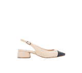 Berta  Nude Sling Back with Black Tip