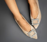 Tiara Pointy Camel Suede