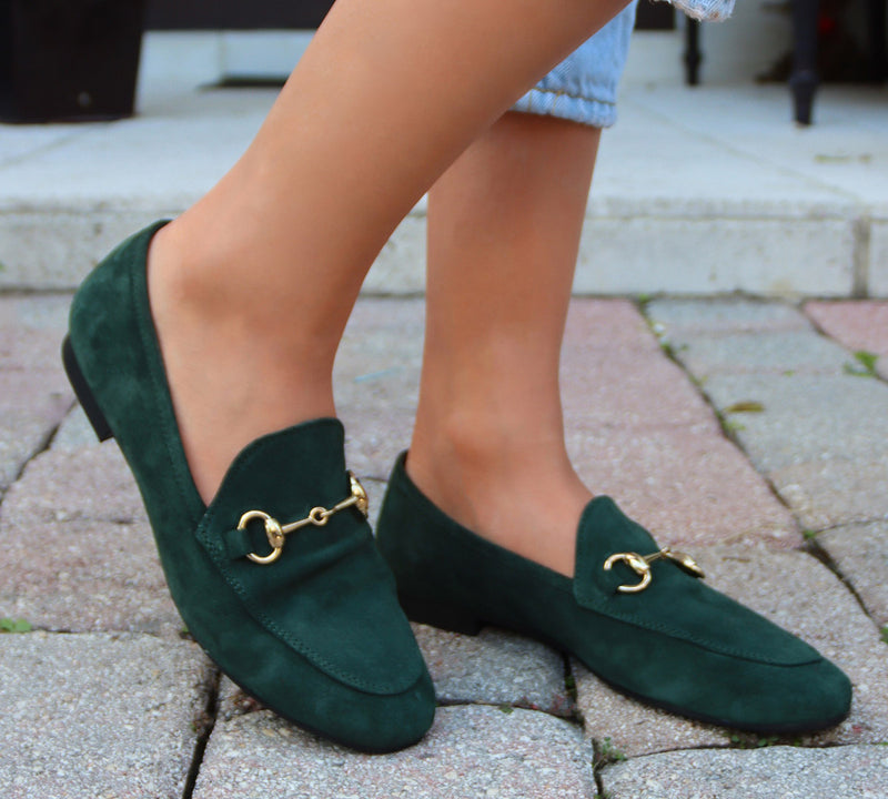 Toledo Suede Forest Green With Chain
